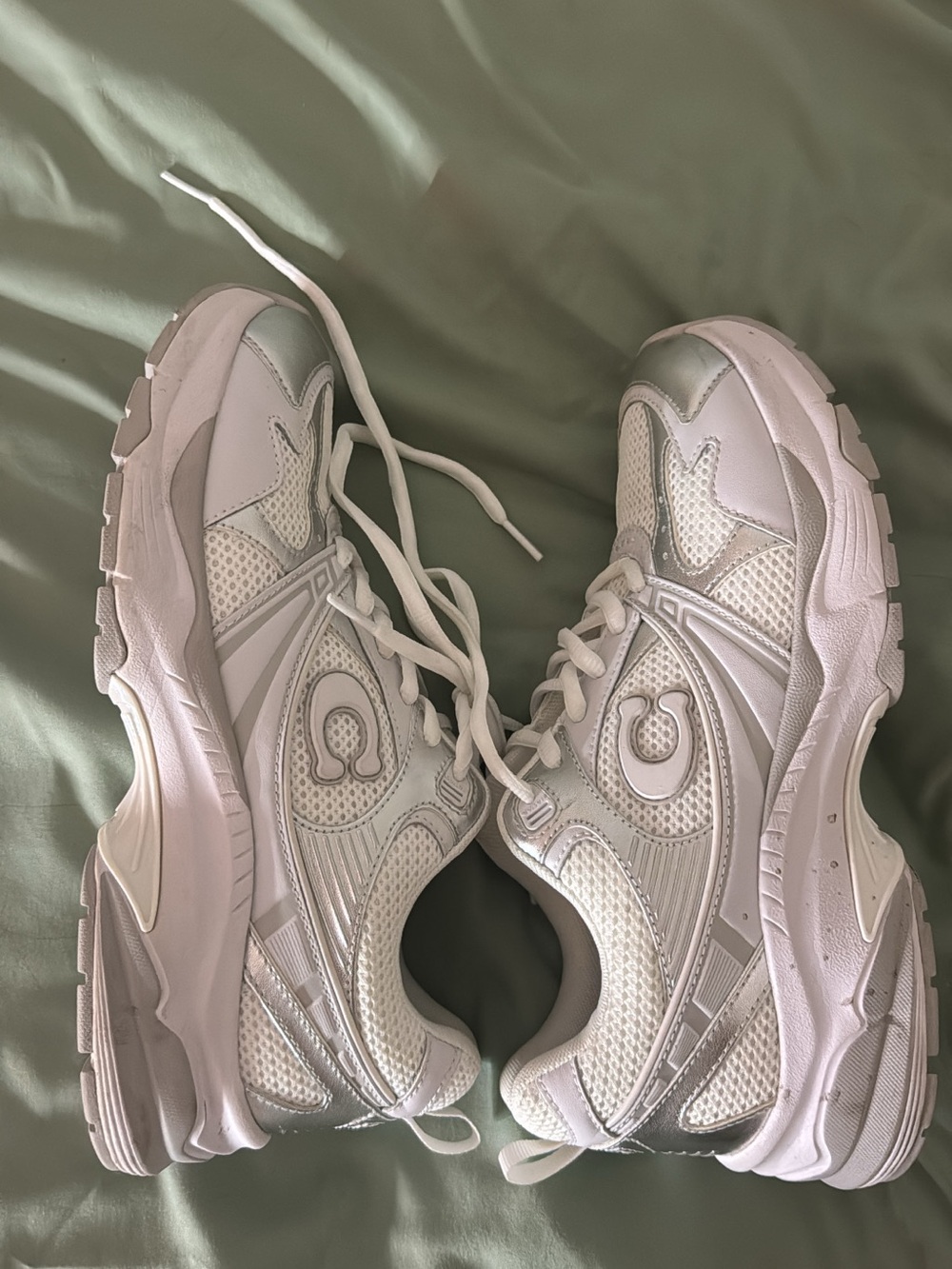 Coach Mesh Sneakers White Women's Chunky